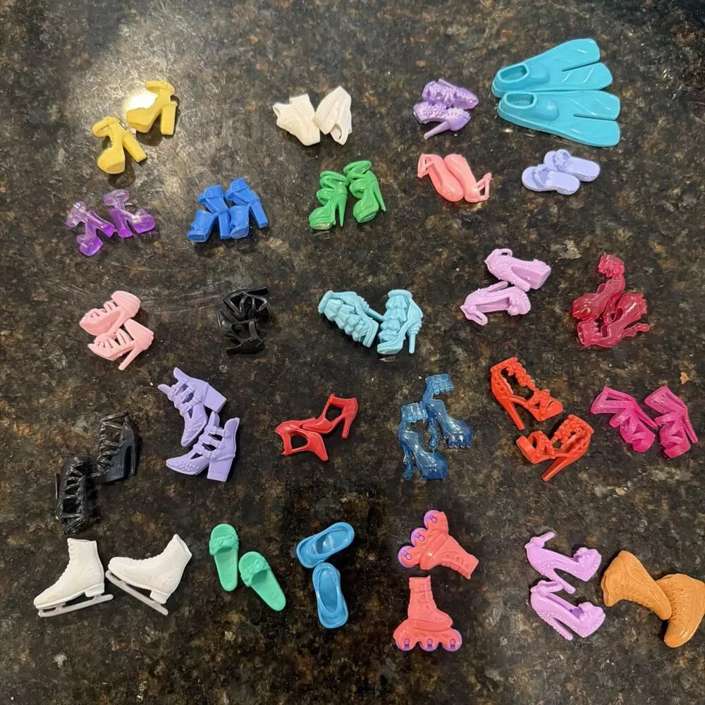 Lot of Barbie Shoes and Other Brands 26 Pairs Mixed Lot